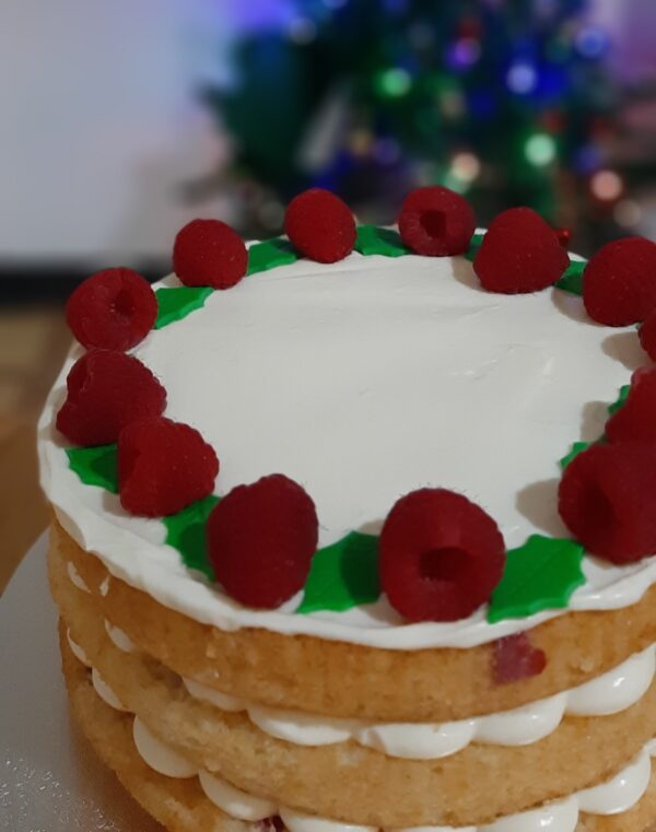 Naked cake navideña